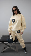 SPECIAL: Fluffy Hoody + Hose (beige/black)