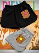 Frauen Shorts Multicolore (grau / schwarz)