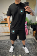 Herren Shorts + Shirt Multicolore (schwarz)