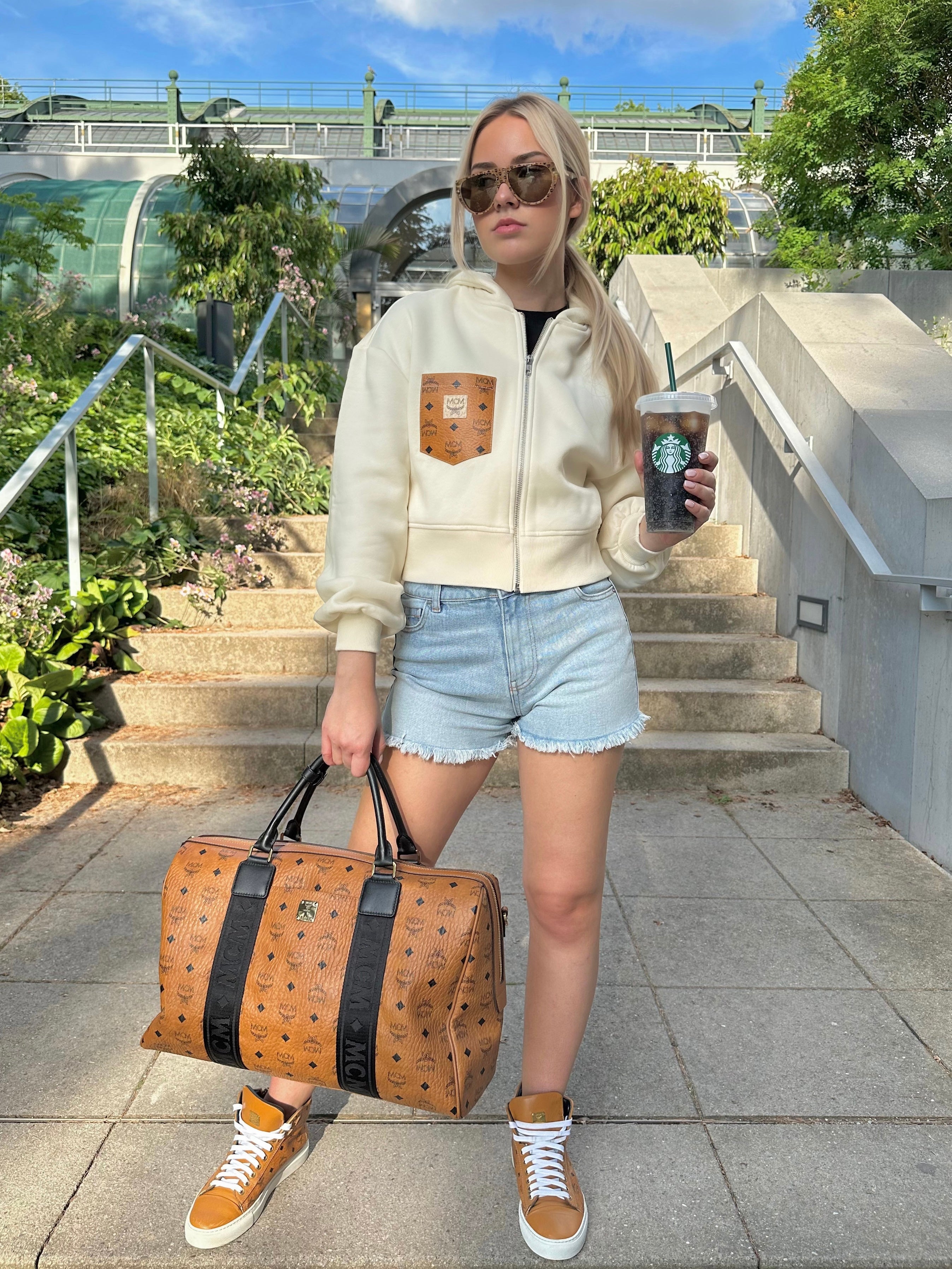 cropped Zip Jacke Frauen (beige)