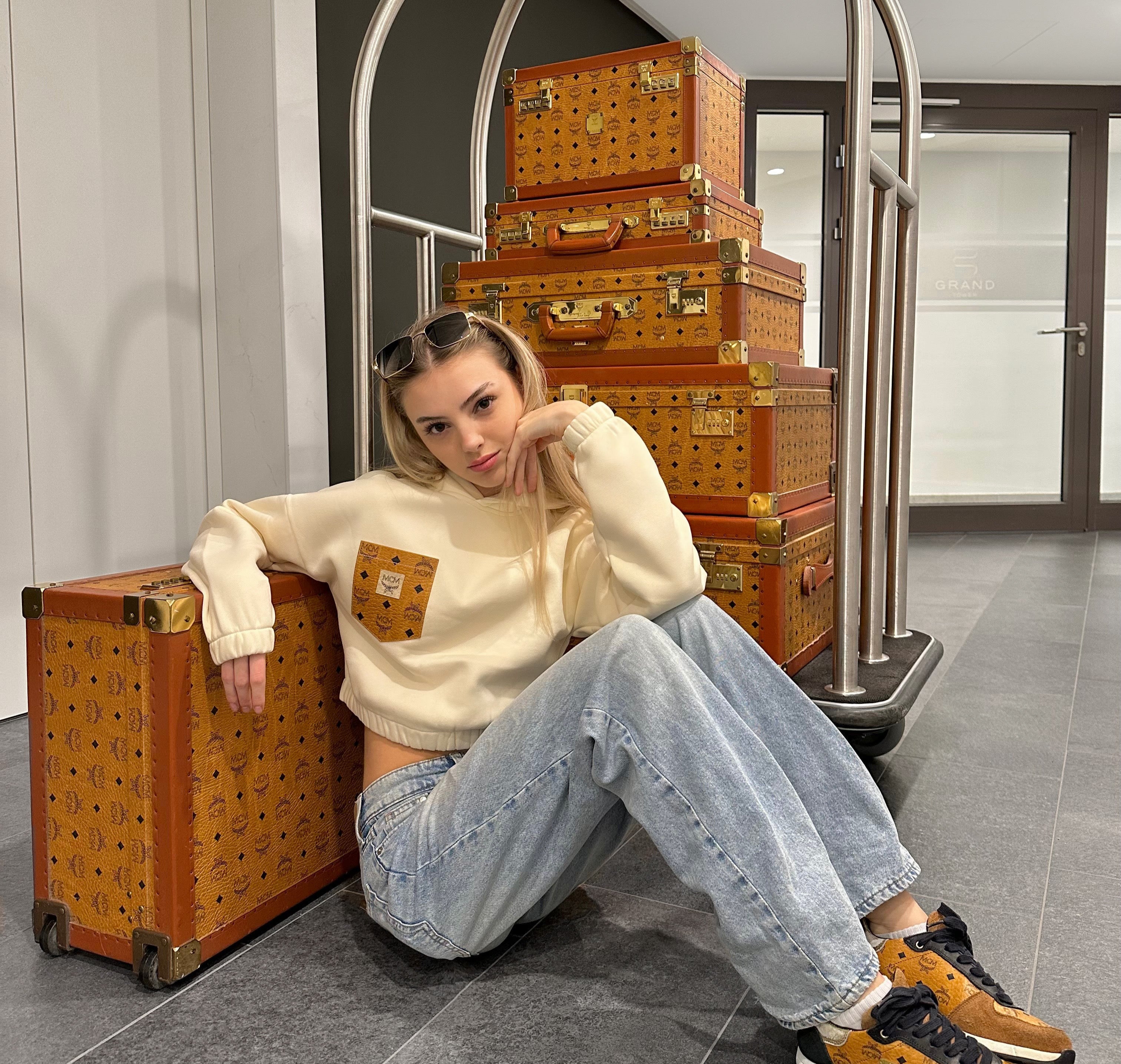 cropped Hoody Frauen (beige)