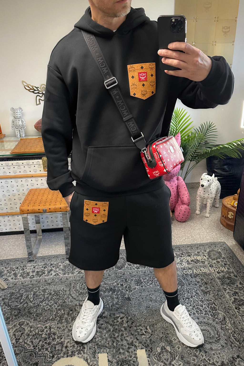 Herren Shorts + Hoody Multicolore (schwarz)