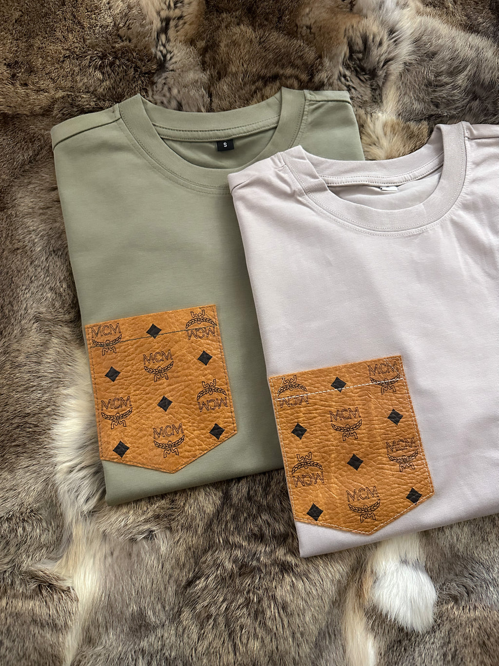 2 x Frauen Pocketshirt (olive + cloud)