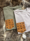 Frauen Pocketshirt (olive / cloud)