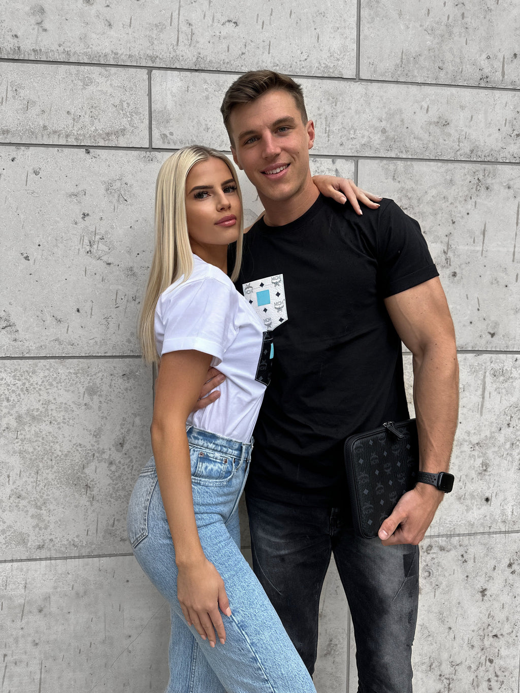 Herren BLACK/WHITE/TÜRKIS Shirt