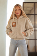 Frauen OVERSIZED Teddy Kapuzenjacke