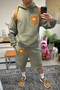 Herren Shorts + Hoody (olive)