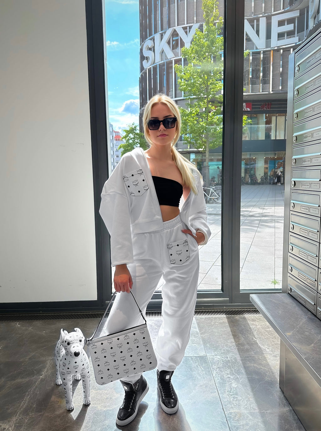 Frauen Hose (weiss/weiss)