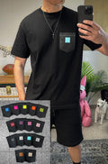 2 x Herren Shirt Multicolore (black/black)