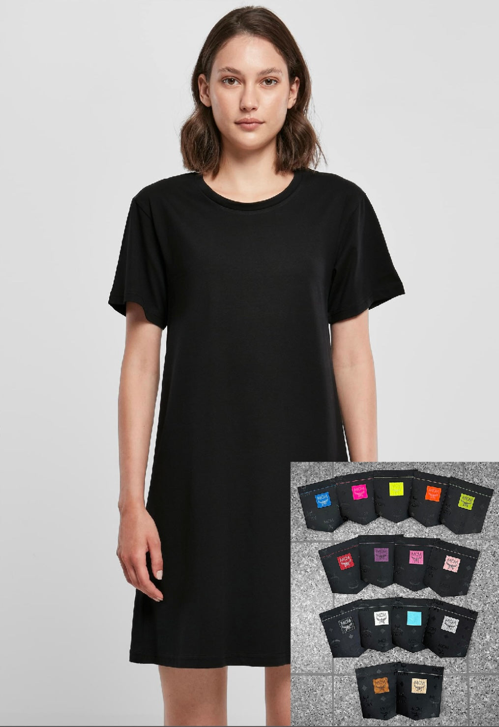 FRAUEN Kleid (multicolore schwarz, fällt groß aus)