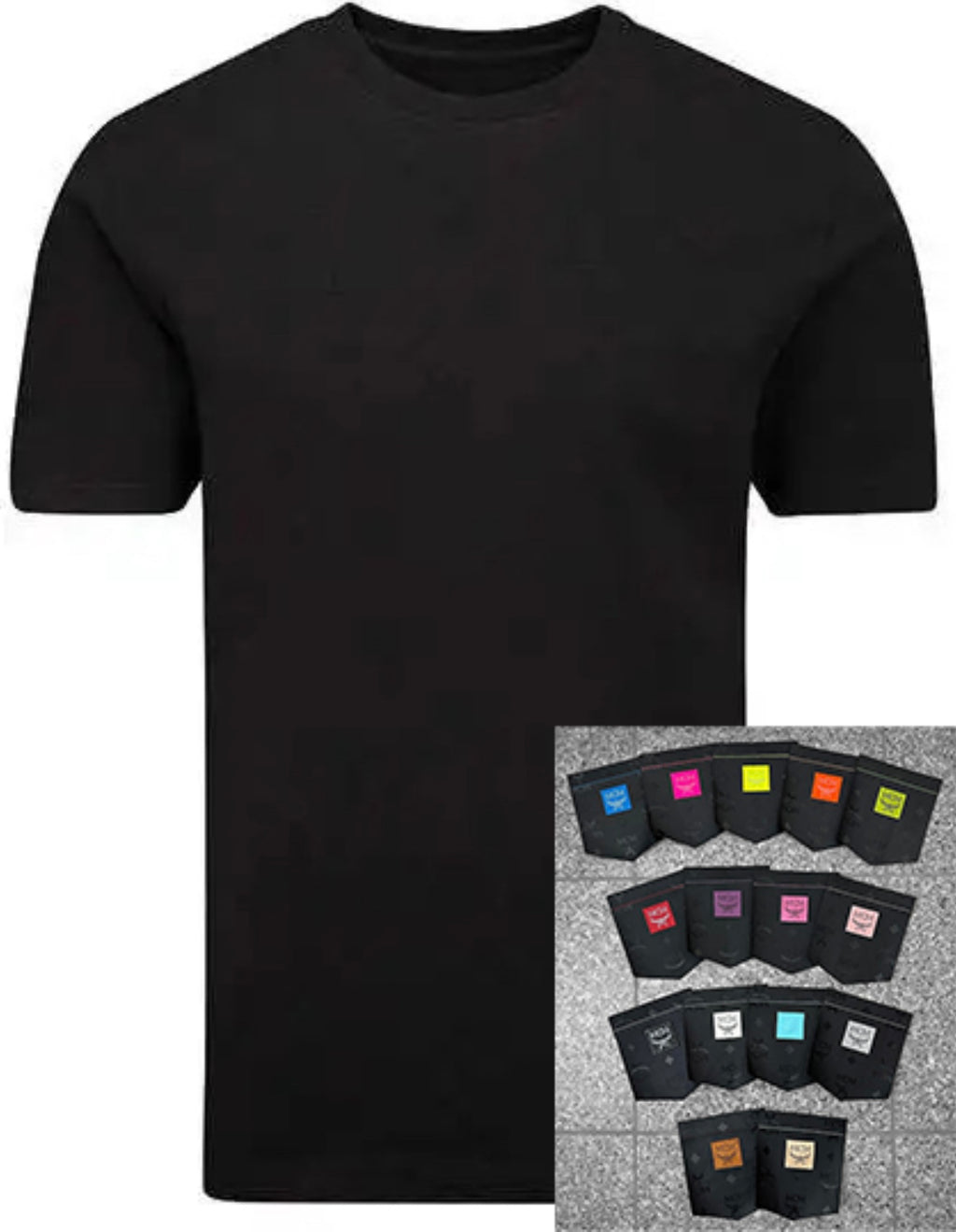 1 x Herren Multicolore Shirt schwarz
